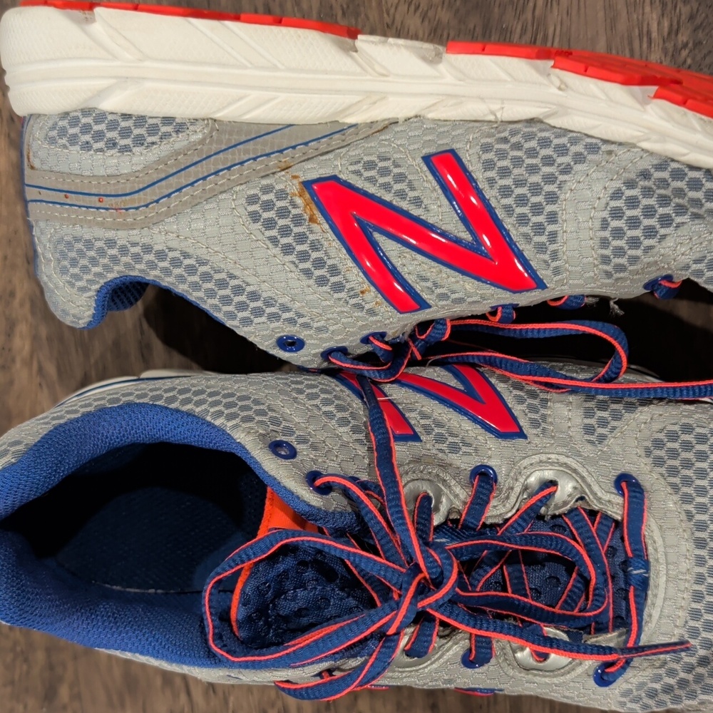 New Balance 590 v2 Running Sneakers Gray with Bright Blue and Pink Accents - Picture 8 of 8